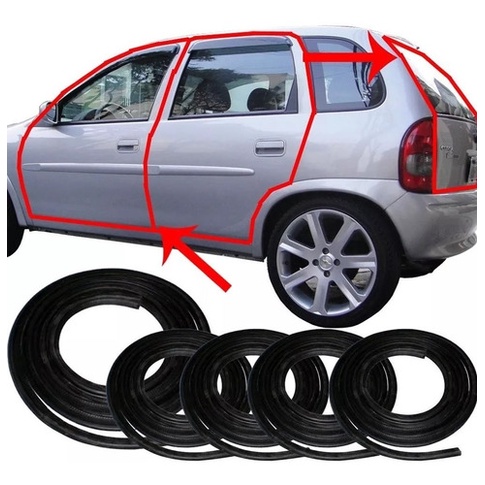 Kit Borracha Porta E Porta Malas Corsa Hatch 1994 A 2002 4pt em Oferta na Shopee