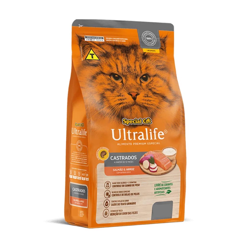 Ração Special Cat Ultralife Castrados Salmão - 3kg em Oferta na Shopee
