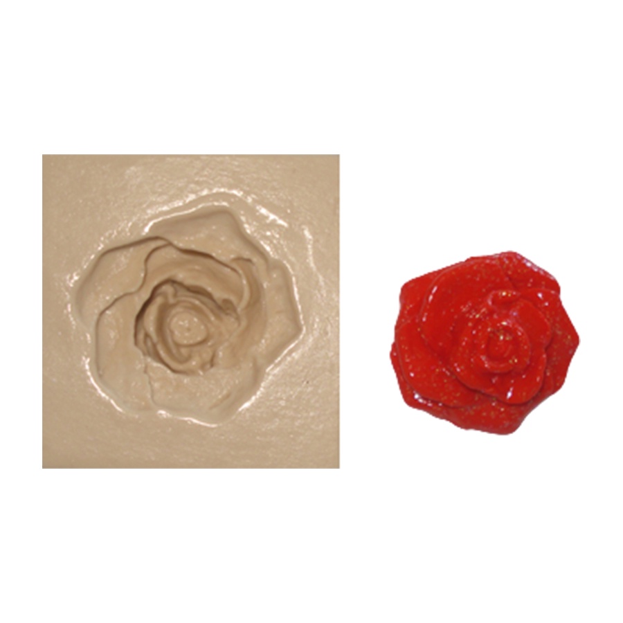 Molde de Silicone cod-G 160 Flor Rosa Jardim - 3x3x1,3cm - 60g