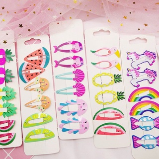 6 Pcs Impresso Bonito Da Grampos De Cabelo Meninas Acessórios Para O Cabelo Crianças Headwear Grampo Do Bebê Cocar