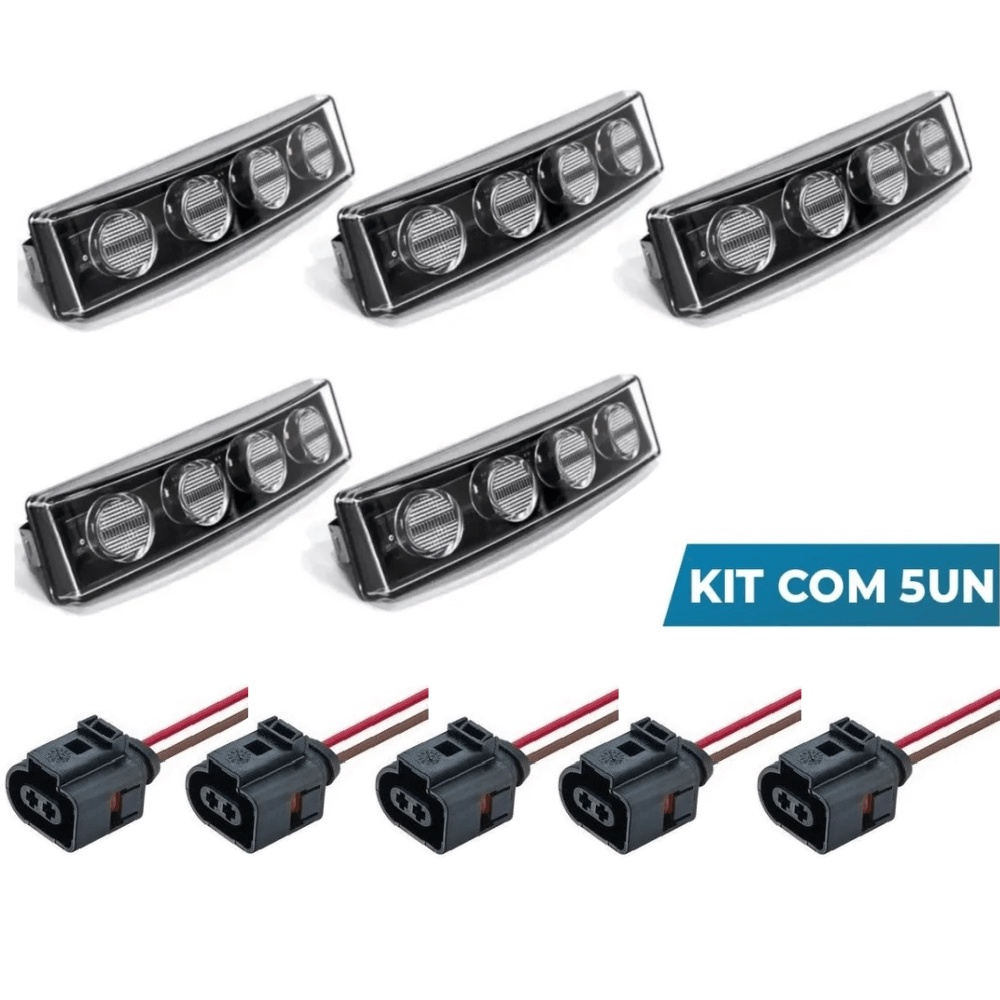 5 Lanternas Led Com Chicote Quebra Sol Scania Série 5 Kit 5