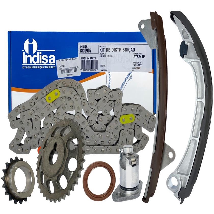 Kit Corrente Distribuição Corolla Fielder 1.6 1.8 Indisa Com Tensor Guias