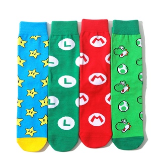Meias De Jogo Mario Algodão Trendy Meio Masculinas Da Moda Anime Nintendo ZPRN