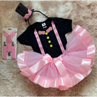 Fantasia mundo Bita menina body + saia tule + cartola+ suspensorio em Oferta na Shopee