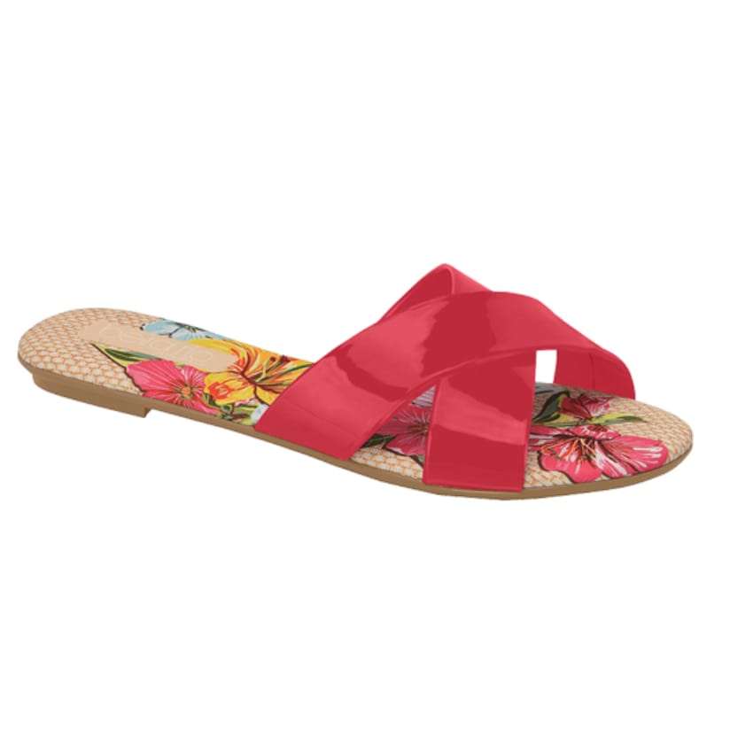 Rasteirinha Beira Rio Conforto 8237.284 Vermelho+Multi Vermelho