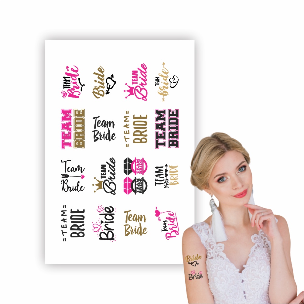 Tatuagem Temporária Team Bride | Kit Festa 16-020