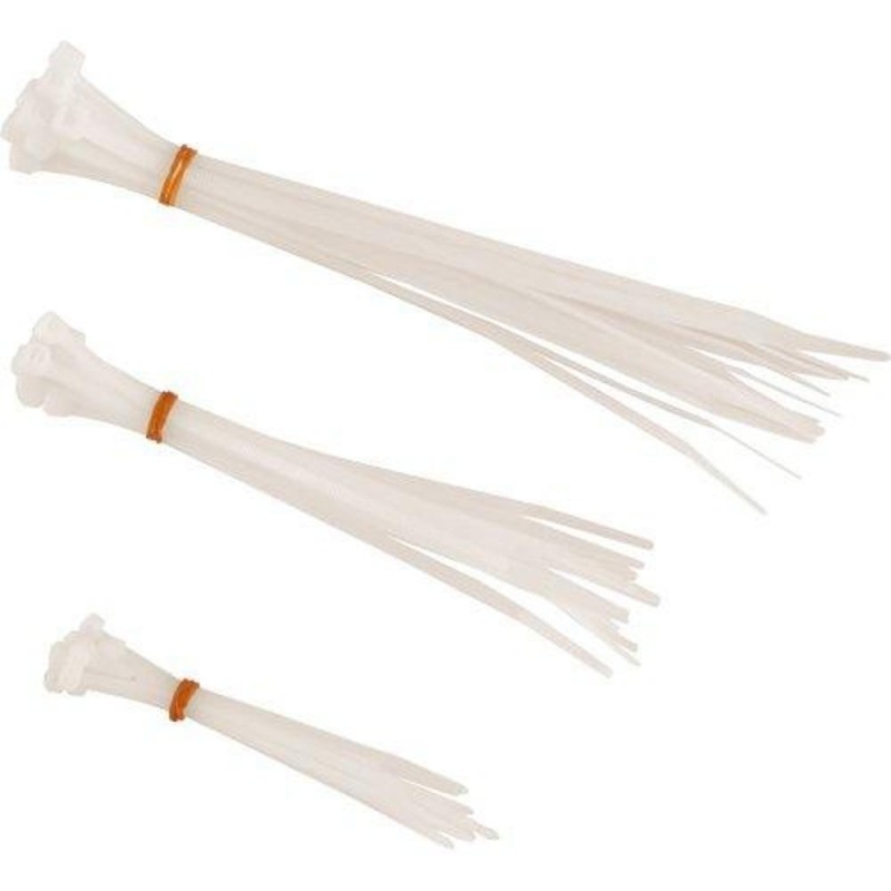 KIT 3 X 1 Abraçadeira Nylon Branco - Western P/ Veículos, embalagens, uso doméstico