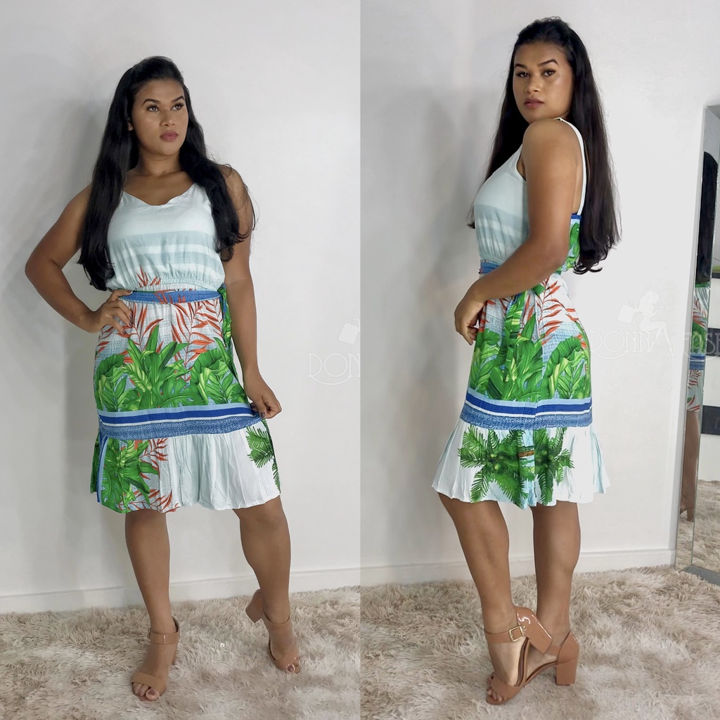 Vestido Estampado com elástico abaixo do busto/tecido viscose veste 38 ao  42 | Shopee Brasil