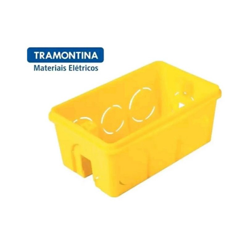 Caixa De Embutir Luz 4x2 Tramontina  Plástico Amarela