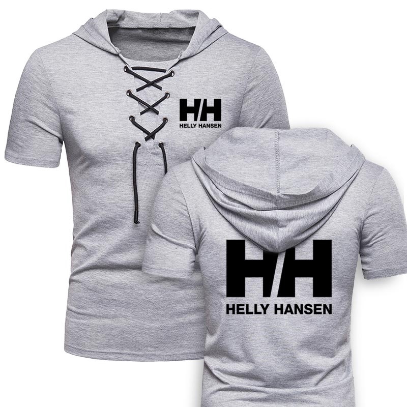 camiseta manga curta com capuz masculina