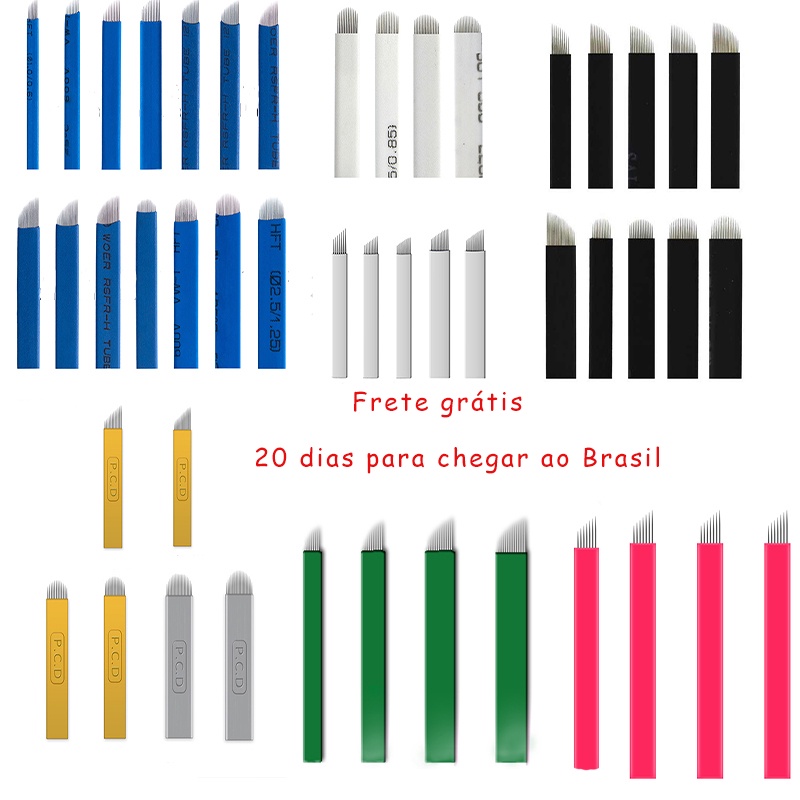 50 Peças 0,18mm Microblâmica Agulhas nano Agulhas Lamina Flex CHANFRADA Blades Para Caneta Manual De Sobrancelhas ouWg