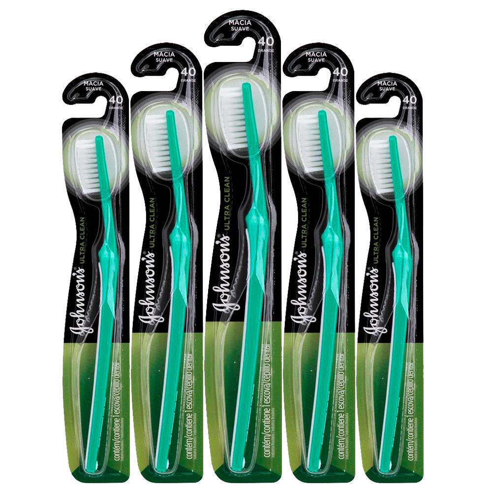 Kit 5 Escova Dental J&j Reach Ultra Clean Macia em Oferta na Shopee