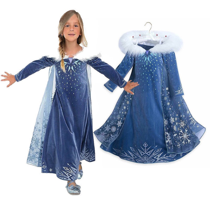 Vestido De Princesa Elsa Frozen Para Niños, Ropa De COSPLAY, Ropa De  Halloween Y Navidad, 2-10 Toneladas, Invierno 
