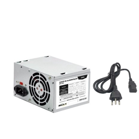 Fonte de Alimentação Pc ATX 230w Reais 204Pinos 2xSata 2xHdd Bivolt