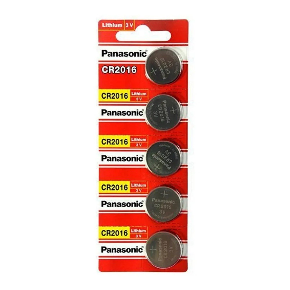 Pilha CR2016 3V Panasonic Bateria Moeda 5 unidades