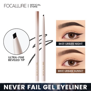FOCALLURE Gel Eyeliner Ponta Ultrafina Multiuso Alto Pigmento Liso Fácil De Controlar Rápida Anti-Transferência A Prova D