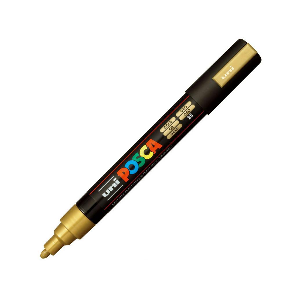 Caneta Marcador De Desenho Uni Posca Pc M Cor Ouro Shopee Brasil