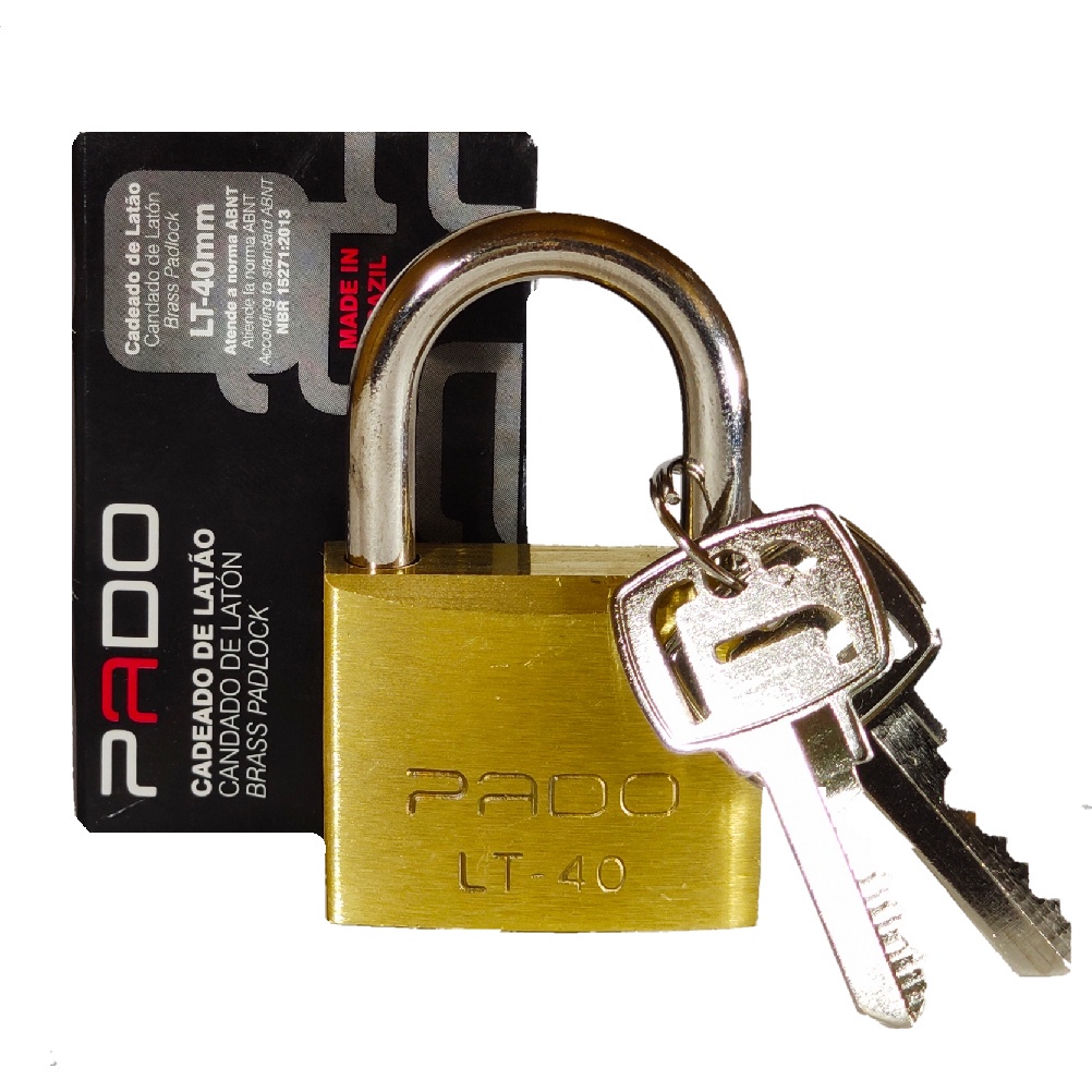 CADEADO PADO LATÃO MACIÇO REFORÇADO ORIGINAL LT-40MM