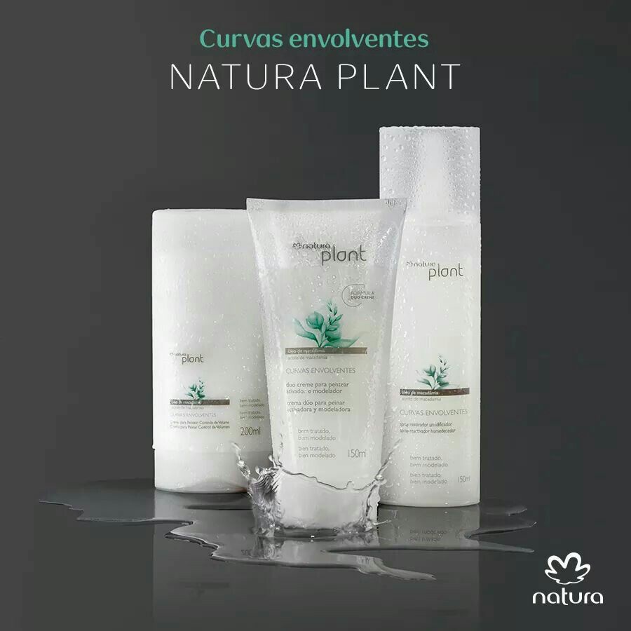 Natura Plant Curvas Envolventes - Para Cabelos Crespos e Cacheados |  Shampoo, Condicionador e Spray | Shopee Brasil