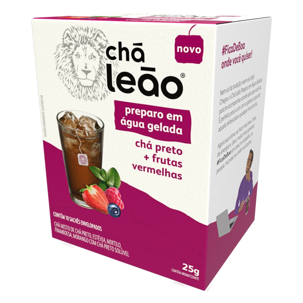 Cha Leao Gelado, Preto e Frutas Vermelhas, 10 saquinhos