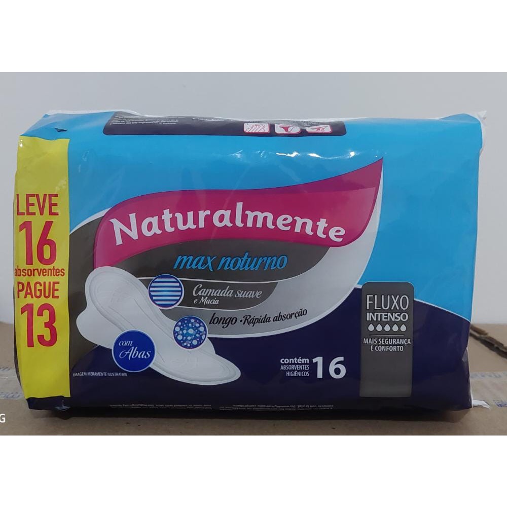 Absorvente Noturno C/abas Lv 16 Pg 13 Naturalmente em Oferta na Shopee