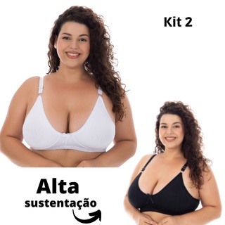 Kit 2 Sutiã Plus Size Sem Bojo Reforçado De Sustentação Lingerie - Sutia Plus