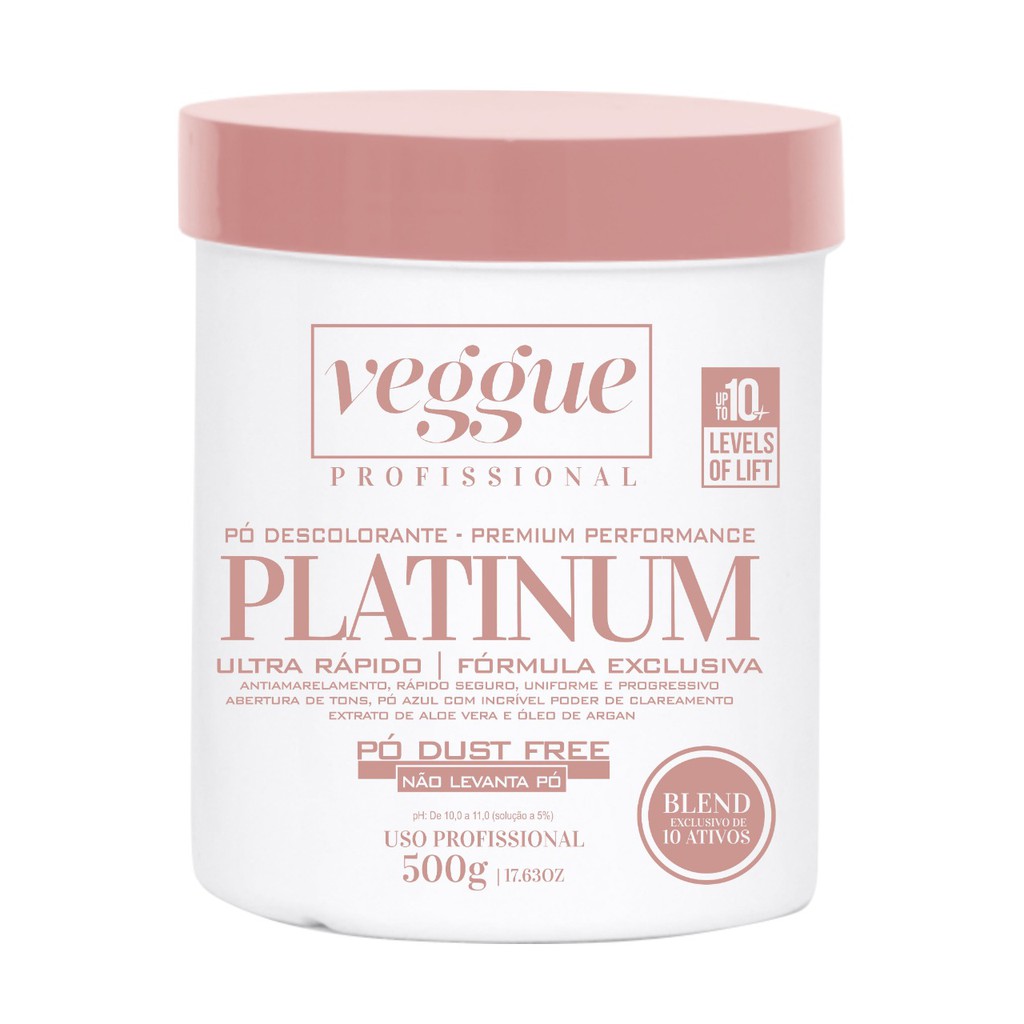 Pó Descolorante Azul Premium Platinum Veggue Profissional 500g