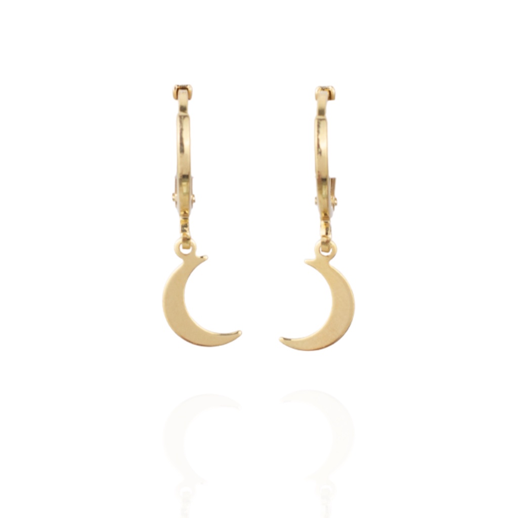 BRINCO ARGOLINHA LUA BANHADO A OURO 18K
