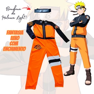 Fantasia Infantil  Longa com Enchimento Naruto em Oferta na Shopee