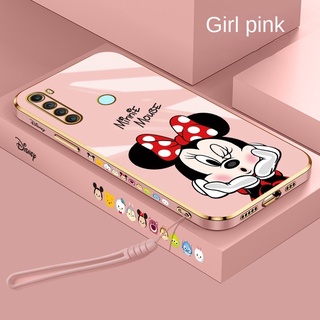 Motorola MOTO G30 G20 G10 G60 G40F E6S E20 E7 Power Plus Edge 20 Luxury Minnie Mouse Borracha Capa De Telefone Brilhante Anti-Impacto Com Alça De Anel
