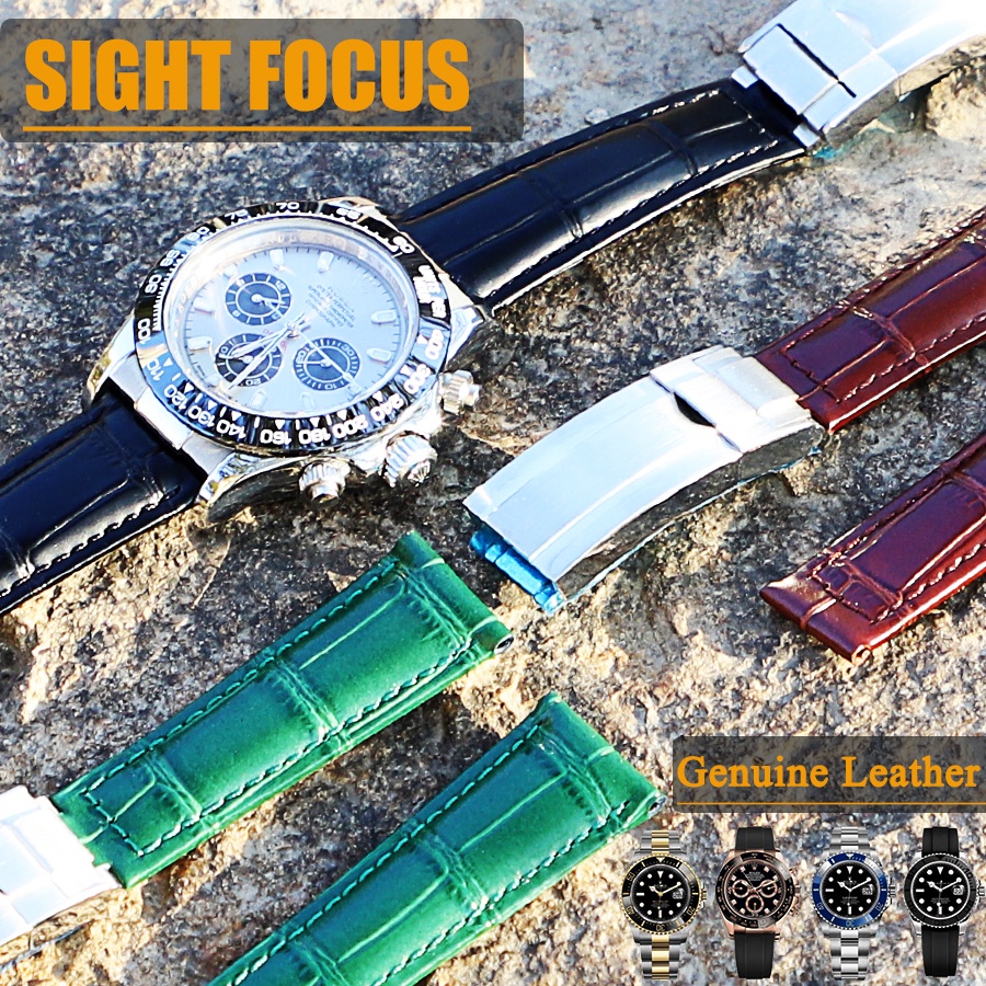 Pulseira De Relógio De Couro Real De 20 Mm Para Rolex Cosmograph Daytona Watch Band Day-Date Pulseiras Pulso GMT Cellini