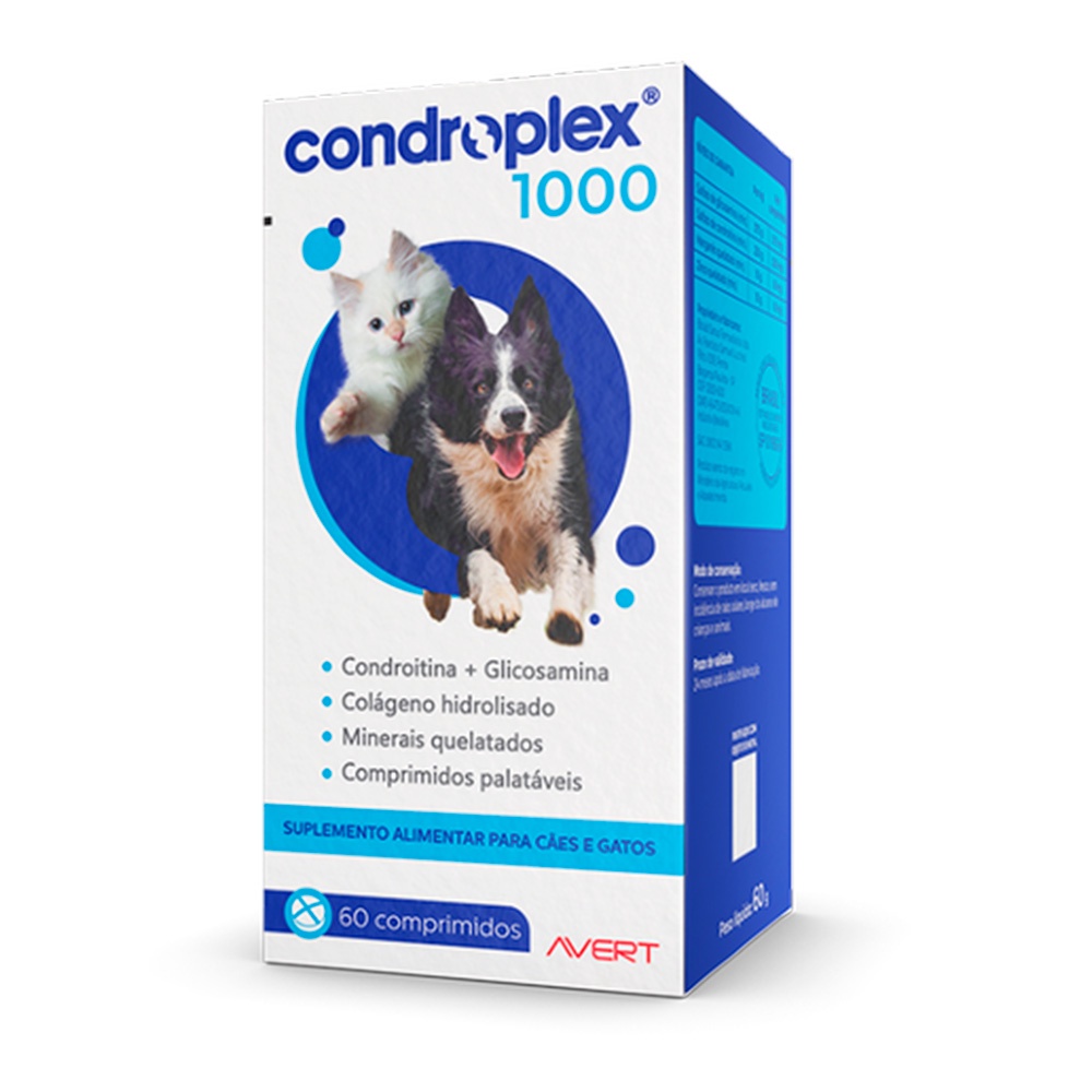 Suplemento Condroplex 1000 Cães E Gatos C/ 60 Comprimidos em Oferta na Shopee