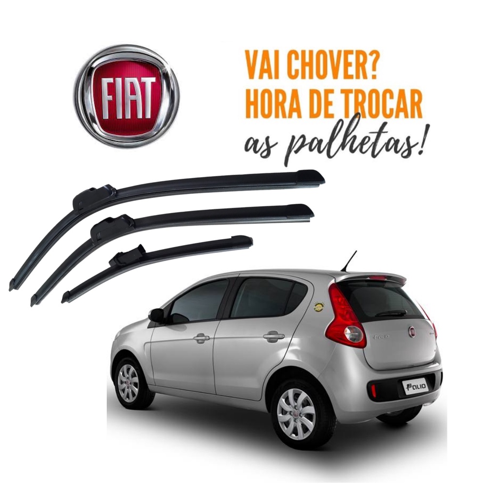 Kit Palheta Limpador De Parabrisa Dianteiro + traseiro Novo Fiat Palio 2012 2013 2014 2015 2016 em Oferta na Shopee