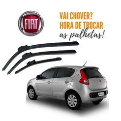 Kit Palheta Limpador Parabrisa Dianteiro + Traseiro Palio Novo 2012 a 2016