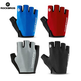 Luvas De Ciclismo ROCKBROS Bicicleta De Meio Dedo À Prova De Choque MTB Mountain Bicycle Homens Esportivo