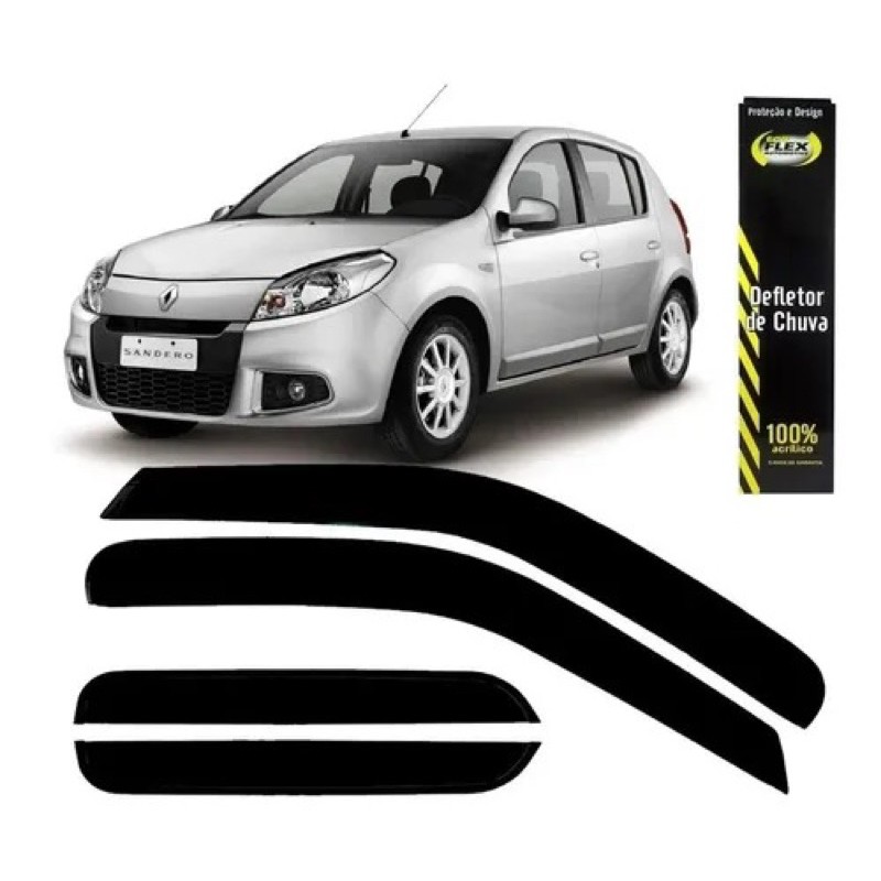 Calha De Chuva/defletor 4pts Todos Sandero 08/2013 11003a em Oferta na Shopee