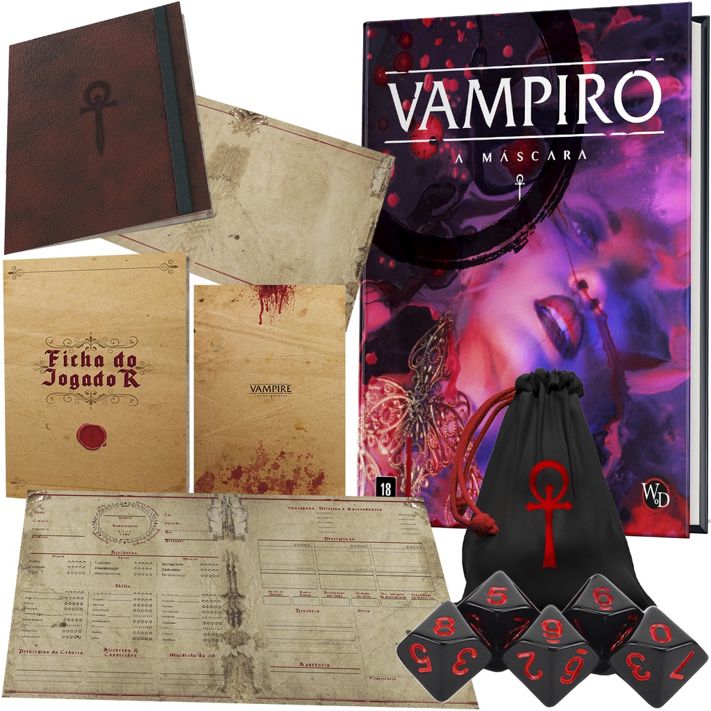 Vampiro - Kit Capa e Máscara.