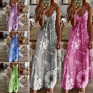 Mulheres Boho Oferecem Ombro Maxi Vestido V Pescoço De Verão Casual Floral Elegante Vestidos Longos Tamanho Grande