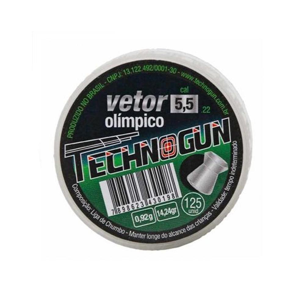 Chumbinho Vetor 5.5mm 125 Unidades – Technogun em Oferta na Shopee