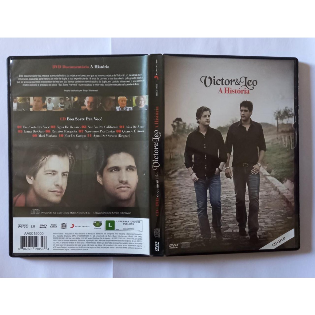 DVD- CD Victor e Léo  DVD A História + CD Boa Sorte pra você