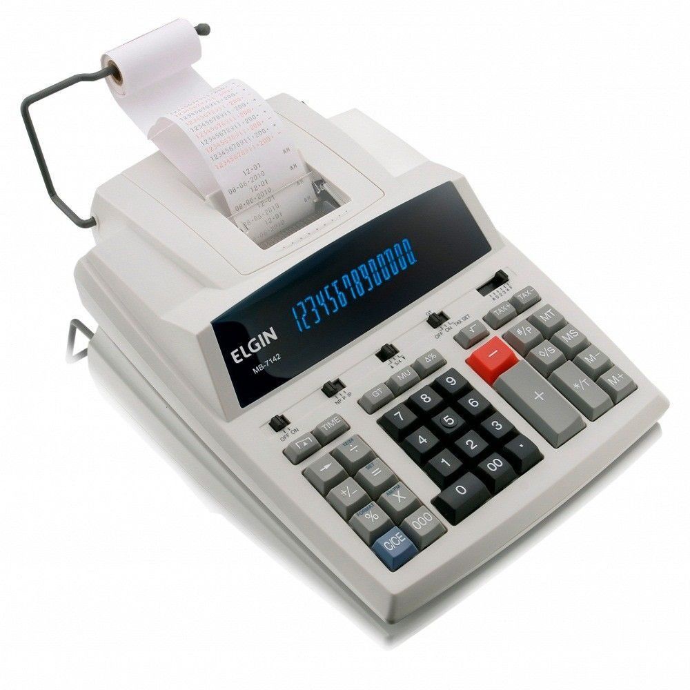 Calculadora Elgin 14 Dígitos Com Bobina MB 7142 Com Visor