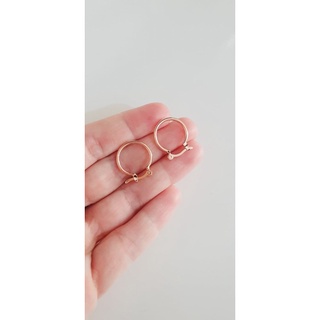 Brinco Argola 17mm banhado ouro rose fecho italiano