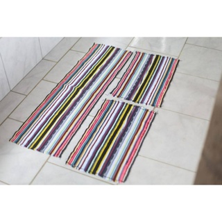 Tapete Trançado jogo 3 pcs cozinha porta entrada banheiro artesanal em Oferta na Shopee