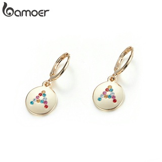 Bamoer AIE077 Brinco De Argola Com Strass Letras De Liga De Hipoalergênico/A Bijuteria Da Moda Para Meninas E Mulheres