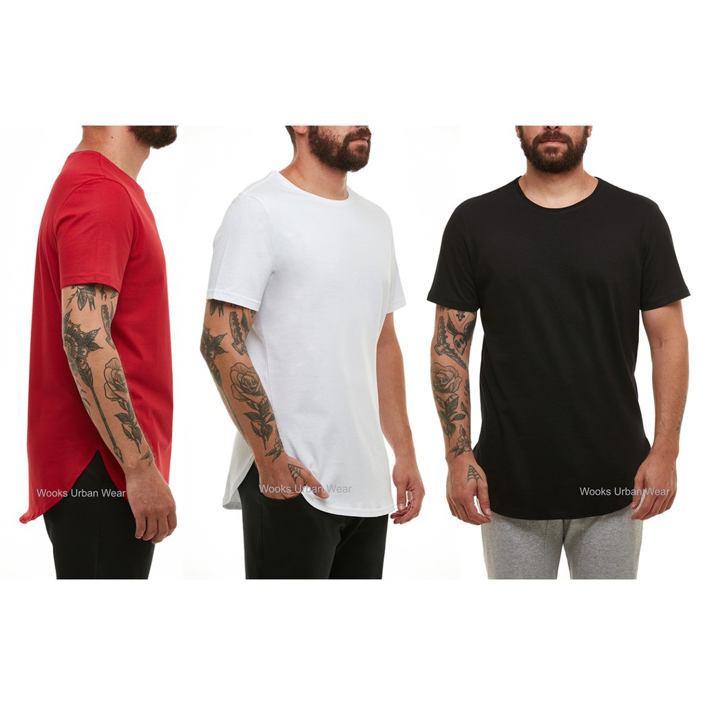 Camiseta Long Line Masculina e Feminina 100% Algodão Manga Curta (C1) em Oferta na Shopee