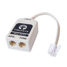 Micro Filtro ADSL Duplo para uso com Velox, possuindo 02 Saídas para ADSL e Telefone