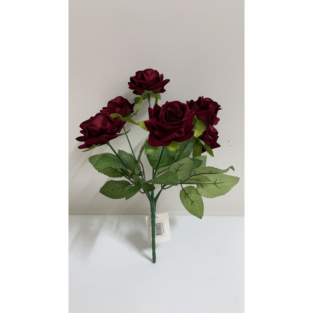 Flores Artificiais Buquê De Rosas Diana Vermelha Envelhecida | Shopee Brasil