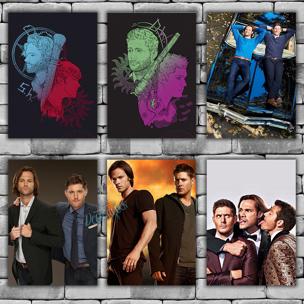 Placas Decorativas Quadros Supernatural 16 a 30 - Séries SPN Sobrenatural Dean Winchester Sam Winchester Castiel Crowley