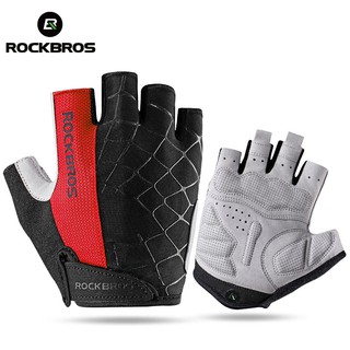 ROCKBROS Luvas De Bicicleta Masculina De Ciclismo Meio Dedo MTB À Prova De Choque Esportivas Vestuário Unissex em Oferta na Shopee