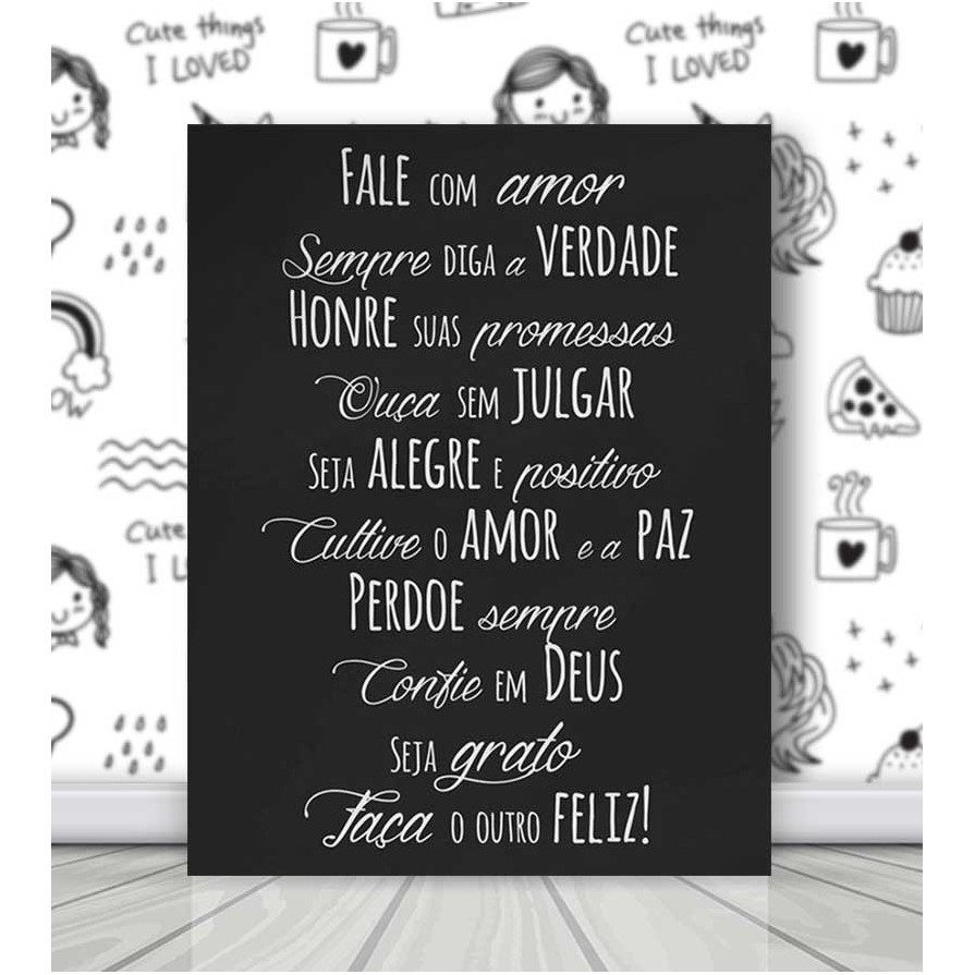 Quadro Decorativo - Fale Com Amor em Oferta na Shopee
